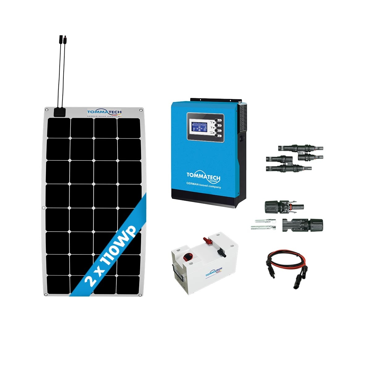 2 Panel (110Wp) 1KWE Off-Grid (12V) Solar Paket