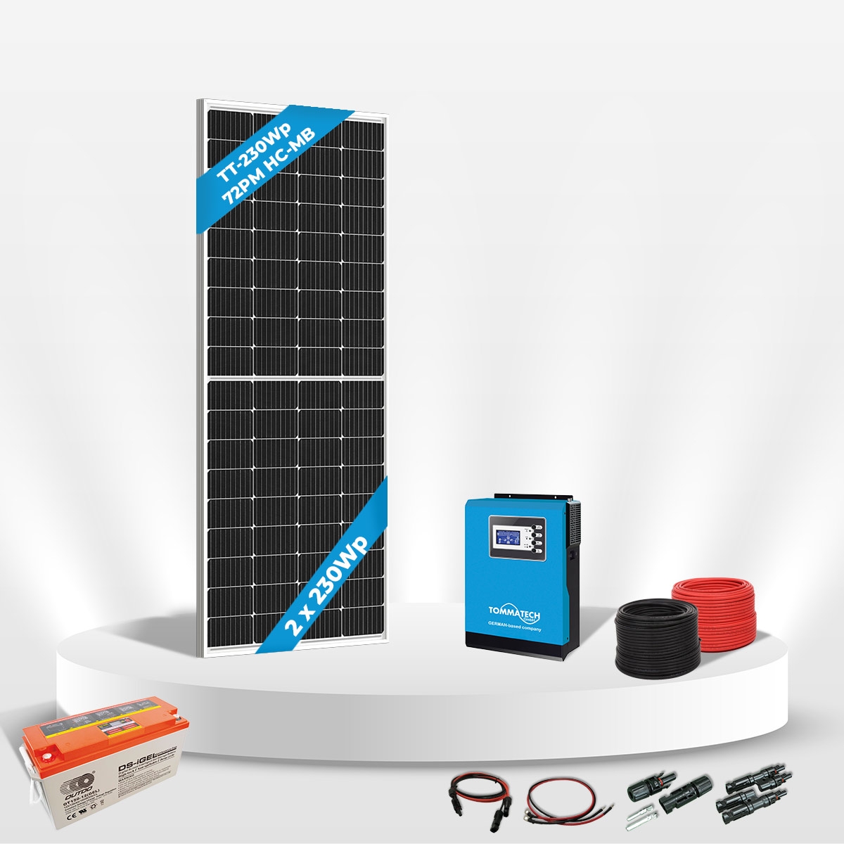 2 Panel (230Wp) 1KWE Off-Grid (12V) Solar Paket